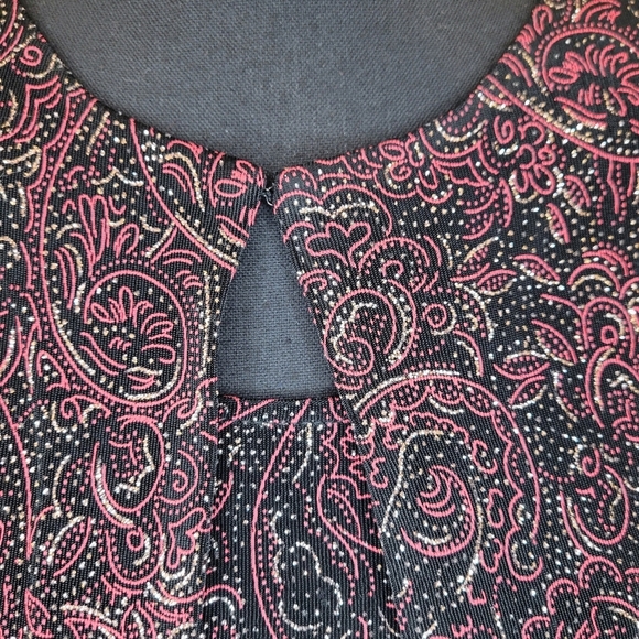 Alex Evenings Petite Vintage Red Sparkly Paisley Jacket Set Sz Petite Medium - Picture 8 of 12